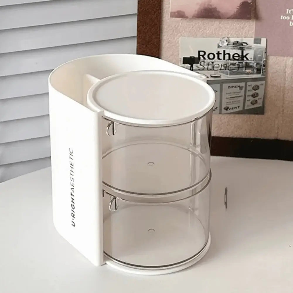 organisateur de maquillage blanc deux compartiments