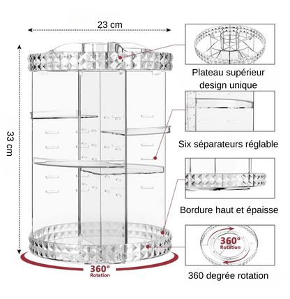 organisateur de maquillage avec explication de montage