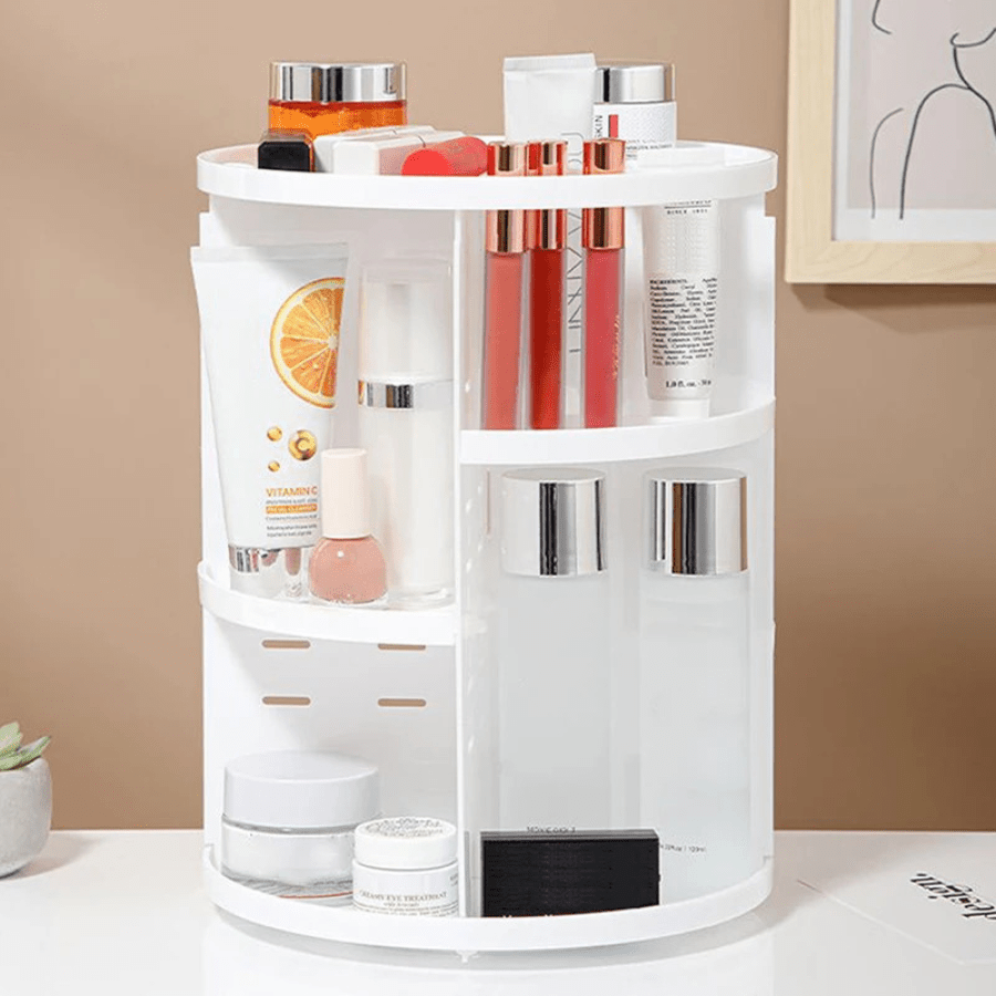 Organisateur de maquillage plastique blanc étagère rangement