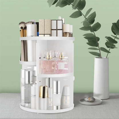 Organisateur de maquillage blanc rotatif 360 degrés