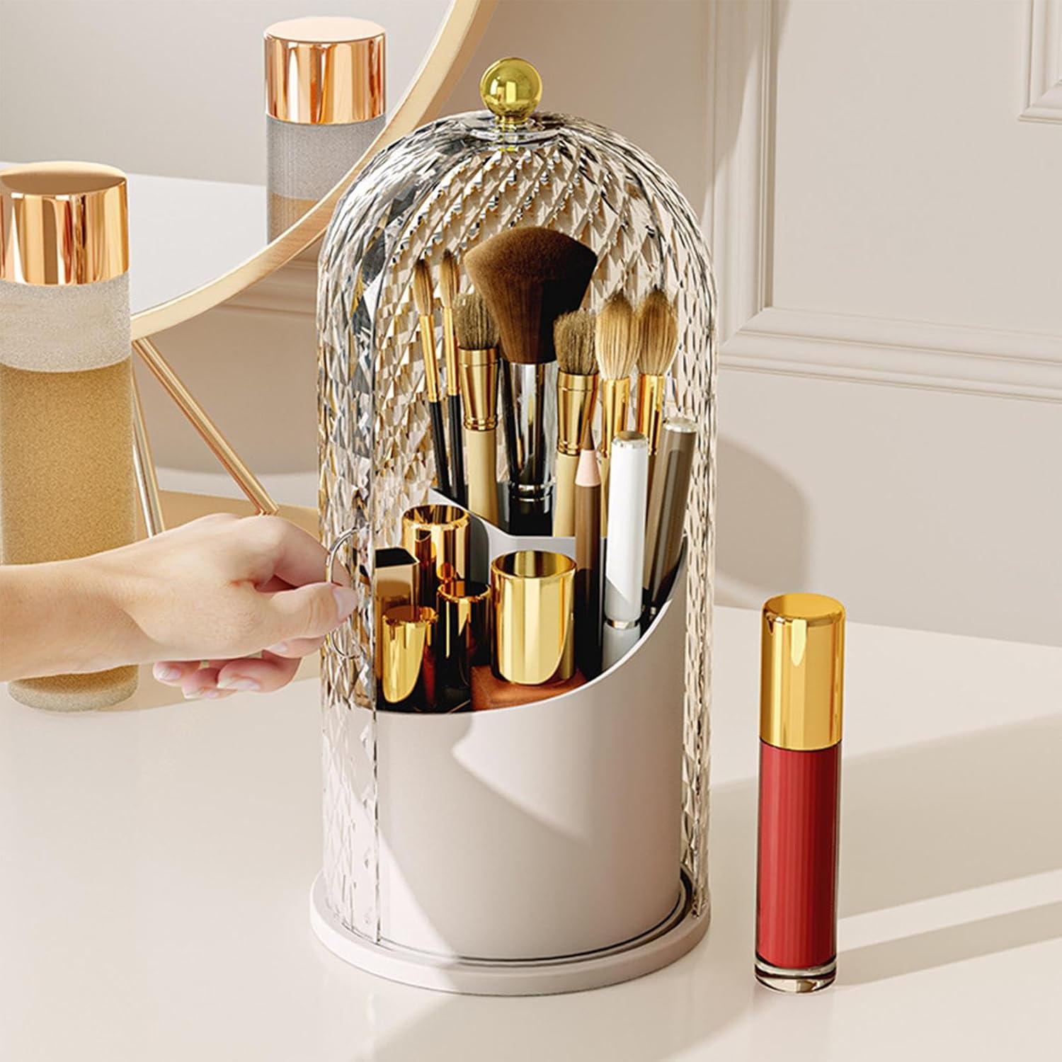 Organisateur Maquillage - porte-pinceaux-de-maquillage-Diamant Blanc - La trousse Beauté