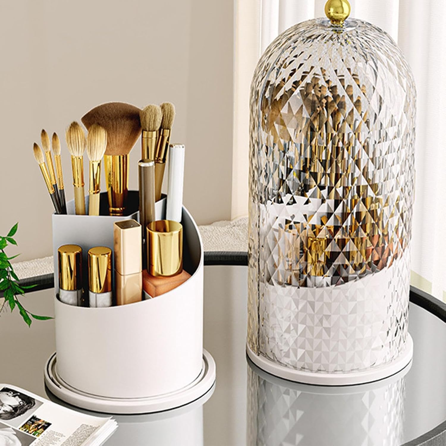 Organisateur Maquillage - porte-pinceaux-de-maquillage - Diamant Blanc - La trousse Beauté