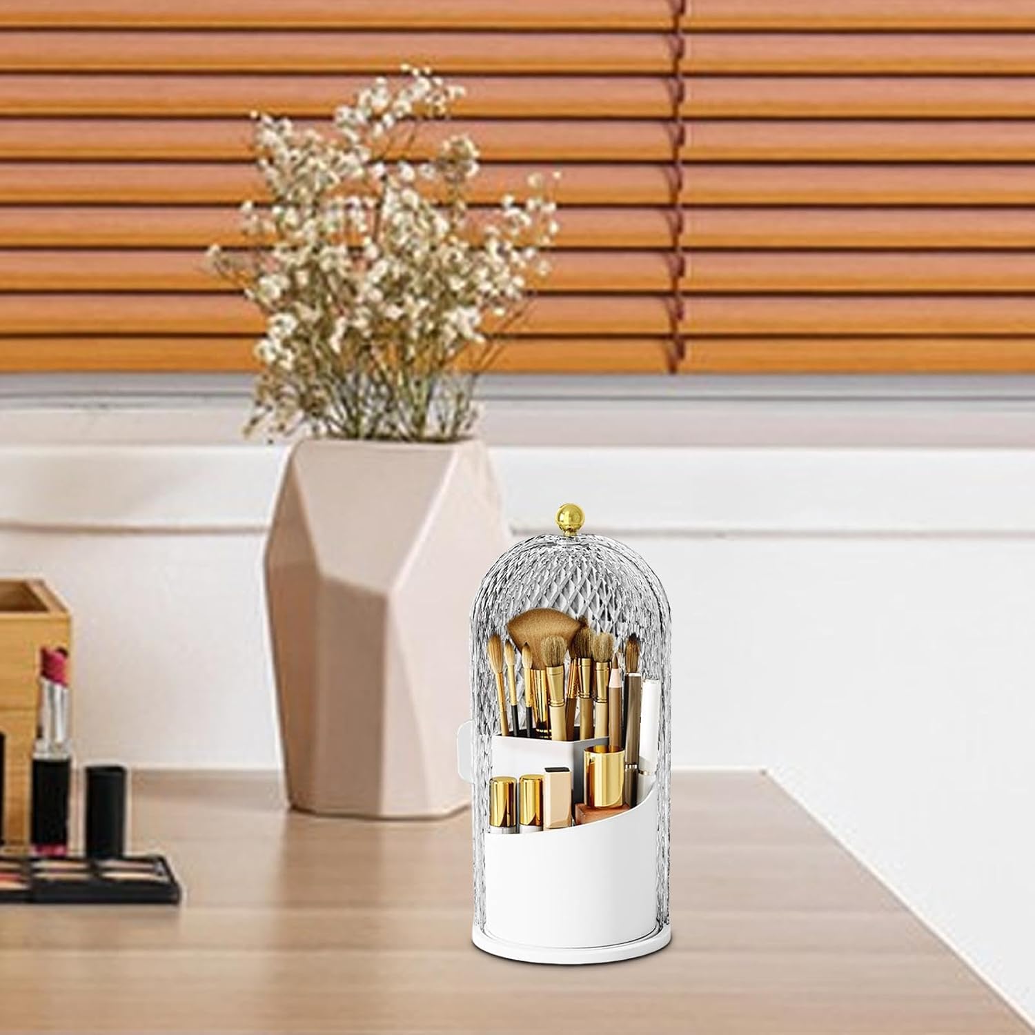 Organisateur Maquillage - porte-pinceaux-de-maquillage- Diamant Blanc - La trousse Beauté
