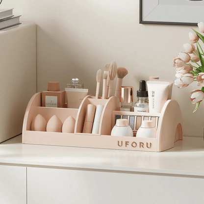 organisateur maquillage rose