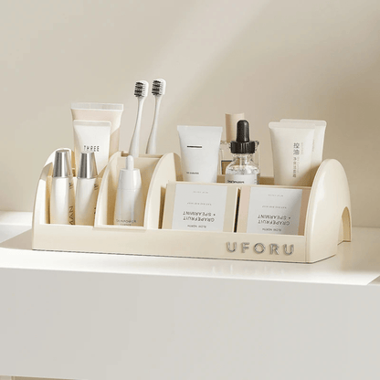 organisateur maquillage beige