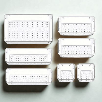 organisateur aquillage tiroir clair sept piàces