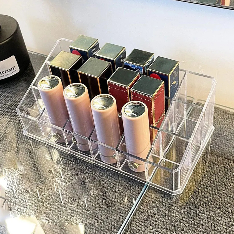organisateur pour maquillage transparent 18 grilles