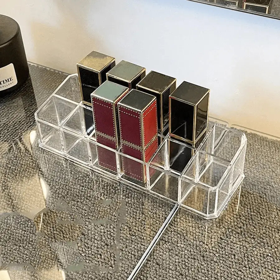 organisateur pour maquillage transparent 12 grilles