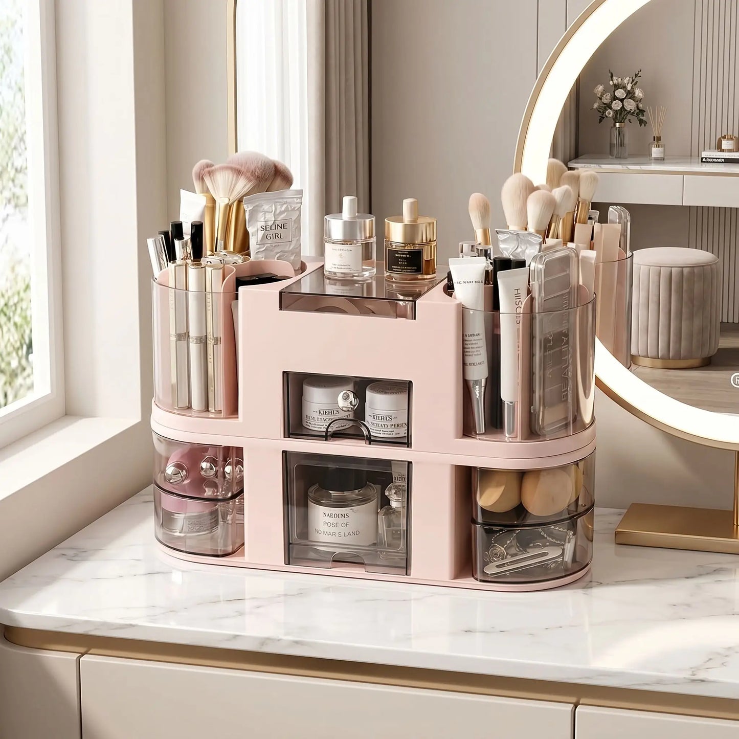 Organisateur pour Maquillage | Rotatif Double Couche
