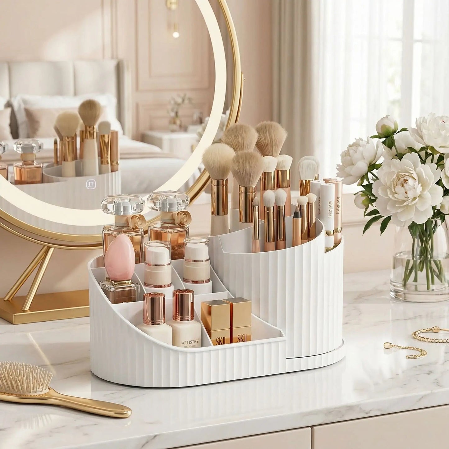 organisateur pour maquillage blanc en acrylique