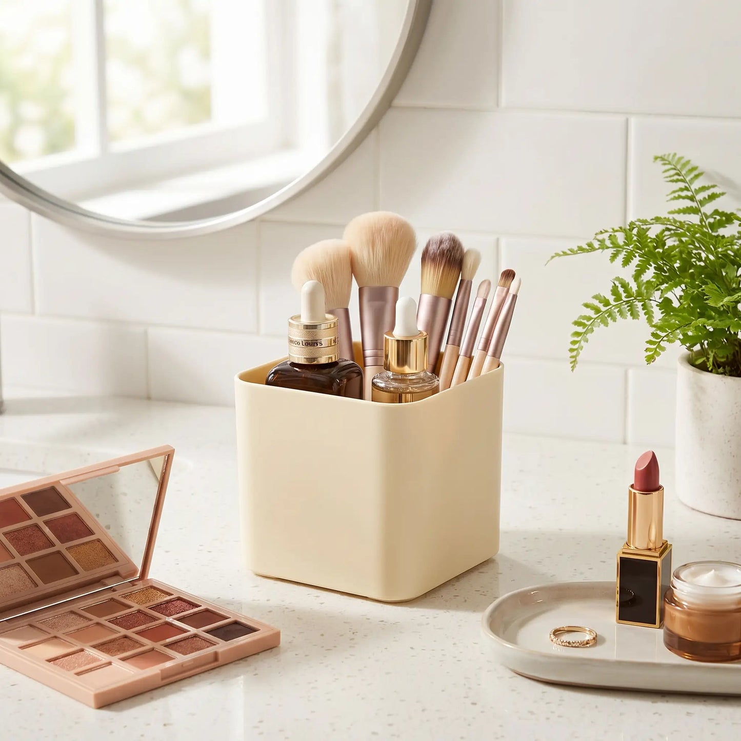 organisateur tiroir sall de bain beige carré hauteur