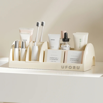 organisateur maquillage beige