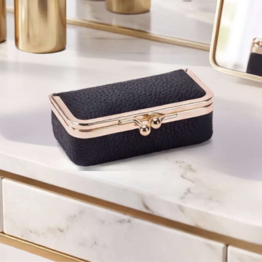 petite trousse maquillage noir cuir pu 