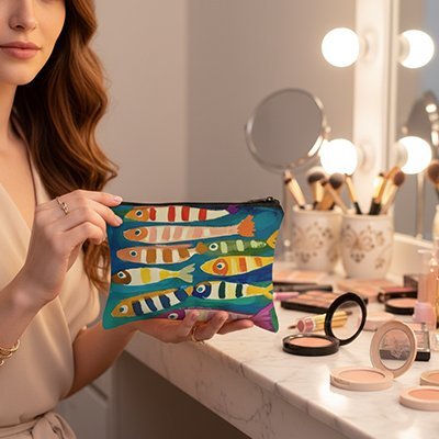 Pochette à maquillage  femme coiffeuse