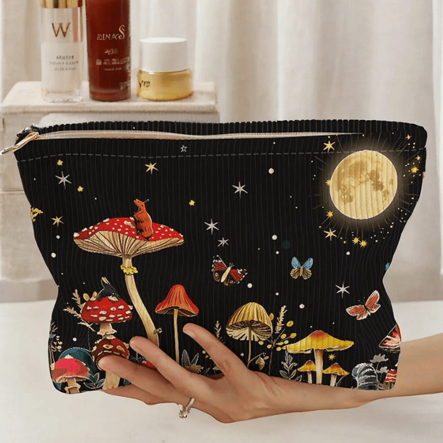pochette de maquillage champignons enchantés