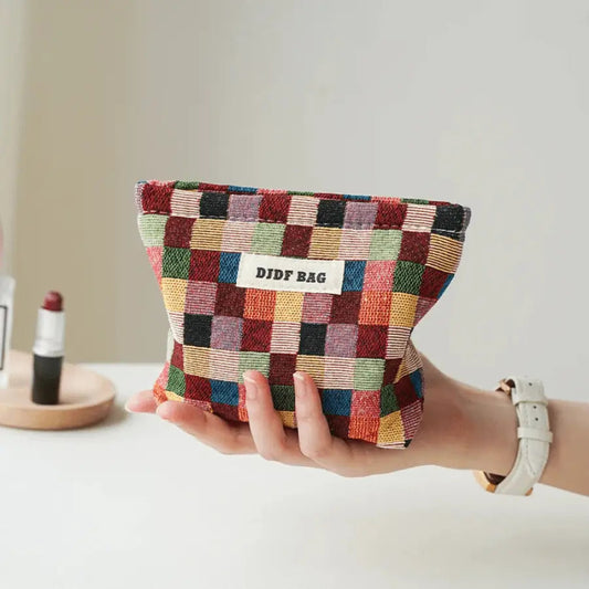 pochette maquillage carreaux petite