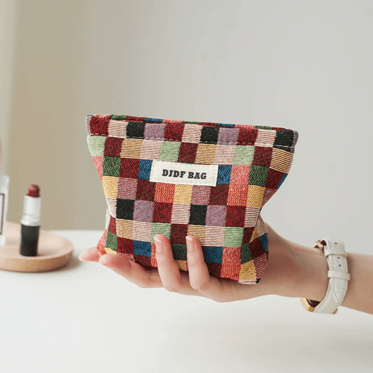 pochette maquillage carreaux petite
