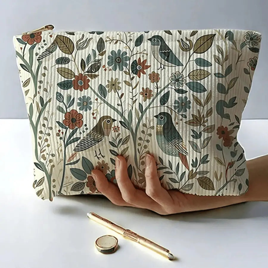 Pochette pour maquillage oiseaux perchés