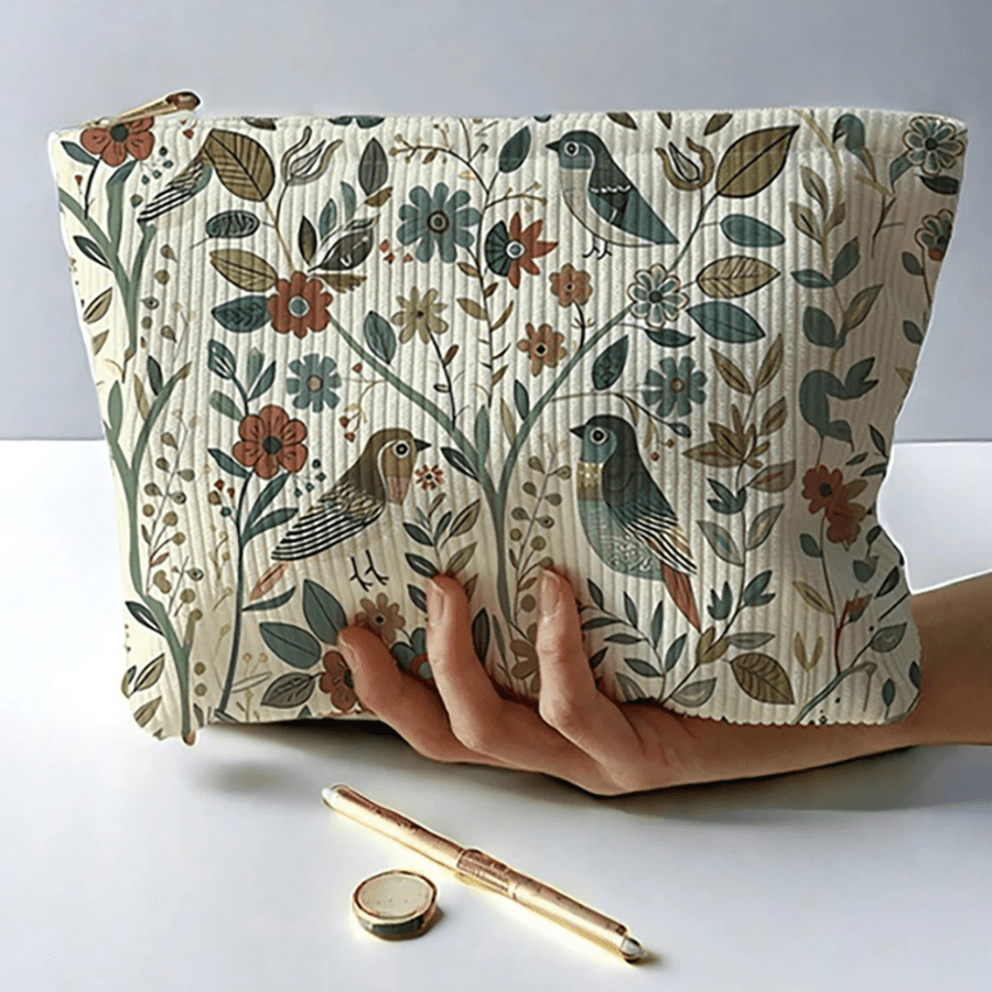 Pochette pour maquillage oiseaux perchés