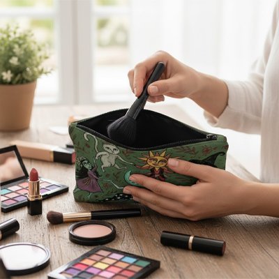 Pochette pour maquillage fermeture éclair 