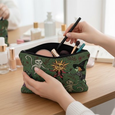 Pochette pour maquillage avec motif fantaisiste