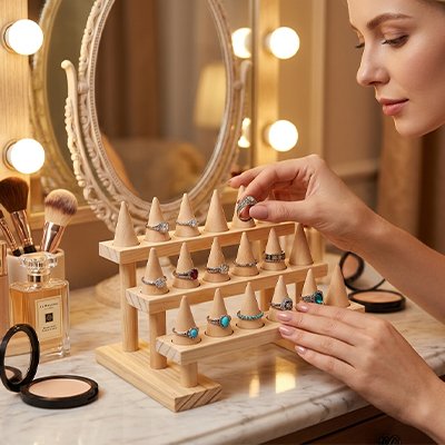 Porte bague en trois étages
