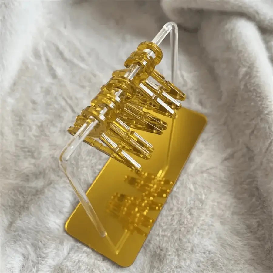 Rangement pour bijoux jaune or vitré avec cintre