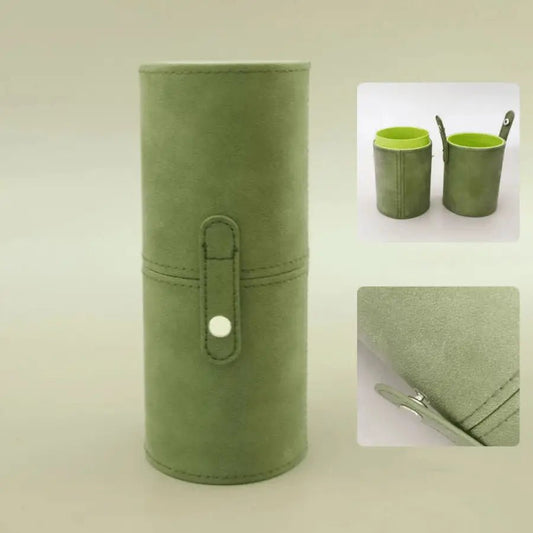 porte pinceau vert en cuir