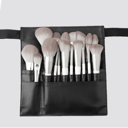 porte pinceau maquillage petite en cuir noir