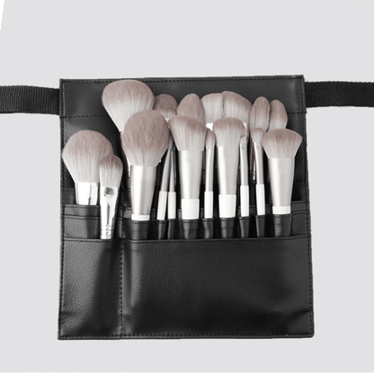 porte pinceau maquillage petite en cuir noir
