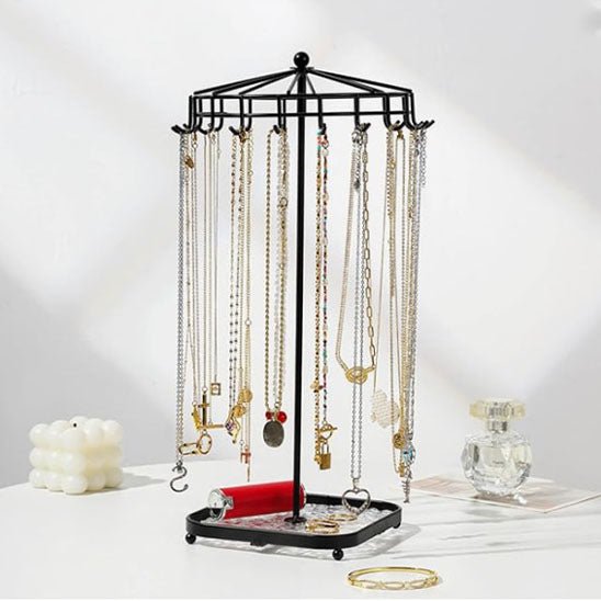 présentoir  à bijoux noir métal avec crochet
