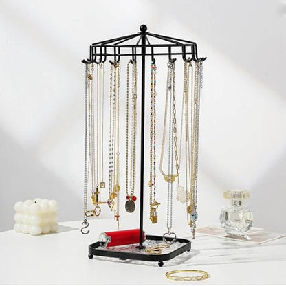 présentoir  à bijoux noir métal avec crochet