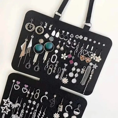 presentoir boucles d'oreilles noir avec support