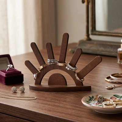 Présentoir pour bague en bois