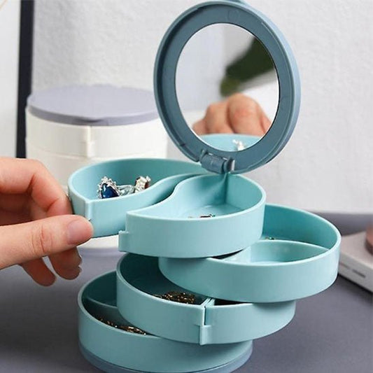 Rangement bijoux avec miroir et rotation