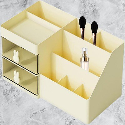Rangement-Cosmétique - boite-de-rangement-cosmétique-Jaune - La trousse Beauté