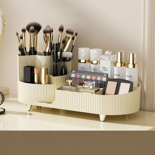 Rangement maquillage  beige Compact Élégant - La trousse Beauté