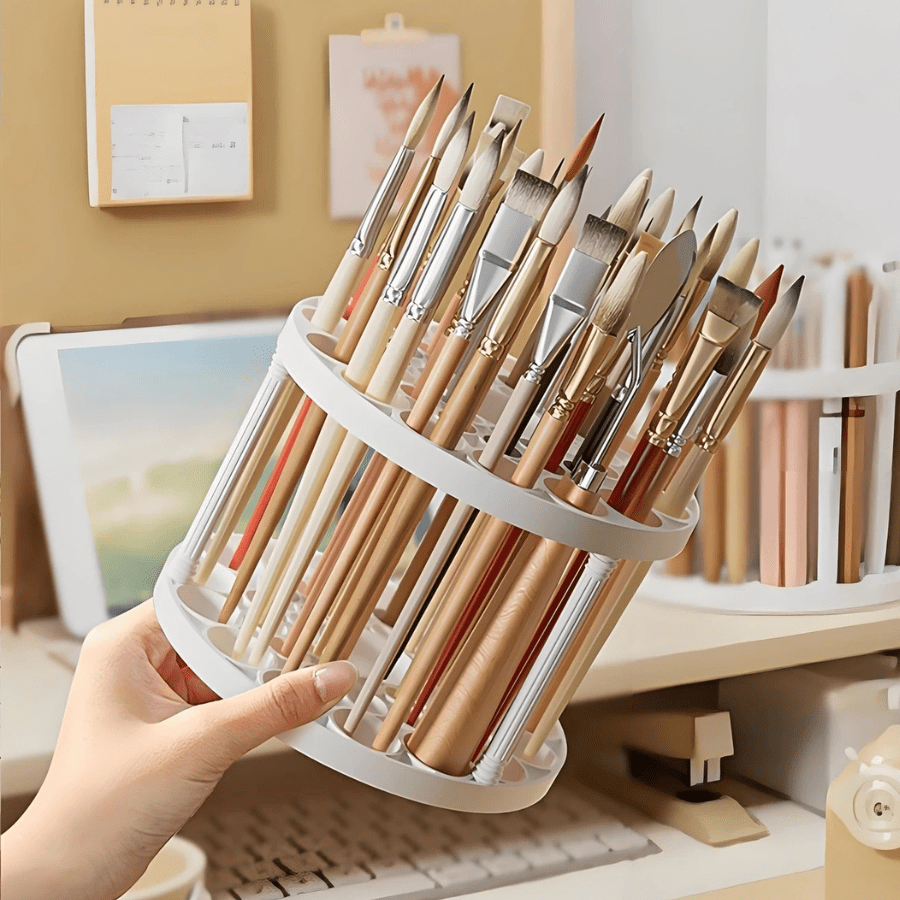 rangement maquillage pinceaux léger en plastique