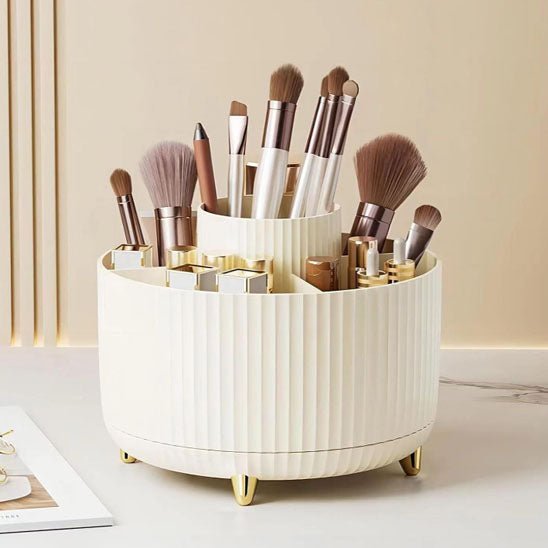 Rangement Maquillage  Pivotant 360 Degré blanc plastique- La trousse Beauté