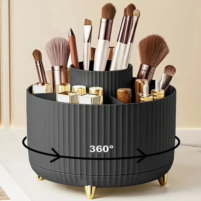 Rangement Maquillage  Pivotant 360 Degré en plastique noir - La trousse Beauté