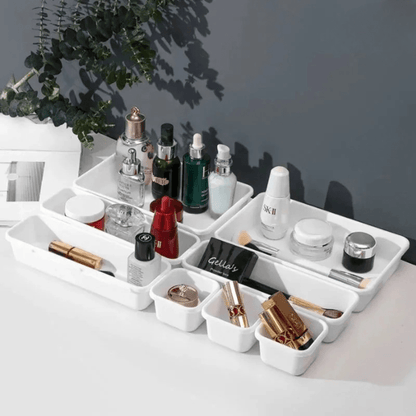 Rangement maquillage tiroir blanc plastique