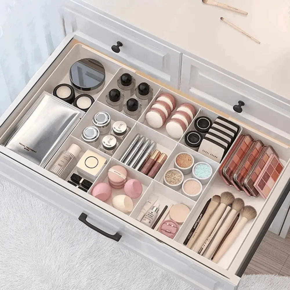 Rangement maquillage pour tiroir blanc extension neuf grilles