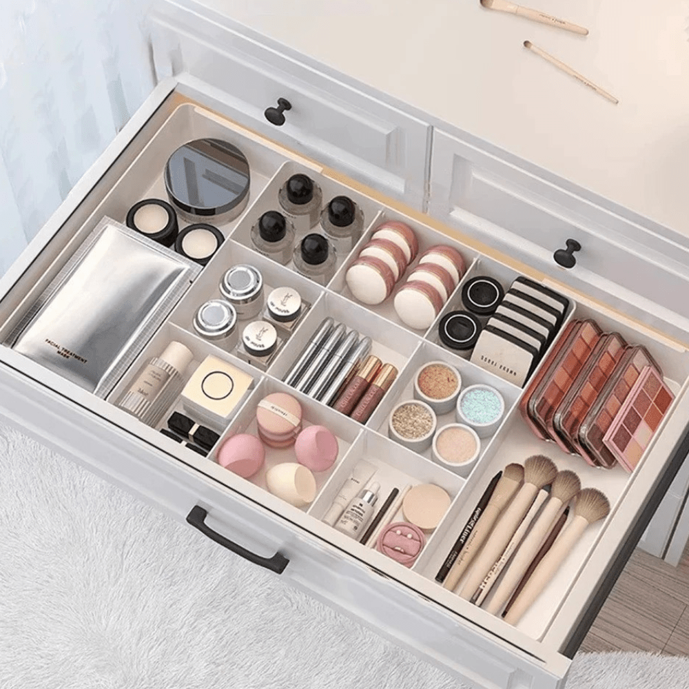 Rangement maquillage pour tiroir blanc extension neuf grilles