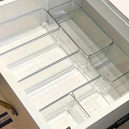 rangement maquillage tiroir plastique transparent