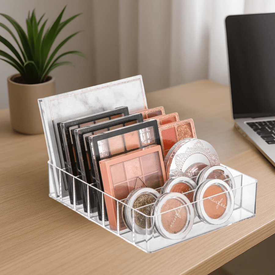 rangement maquillage tiroiren plsatique sur bureau