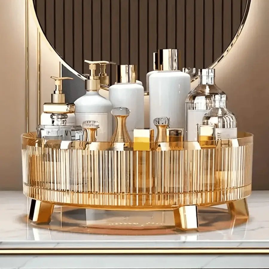 rangement parfum jaune en plastique rotatif