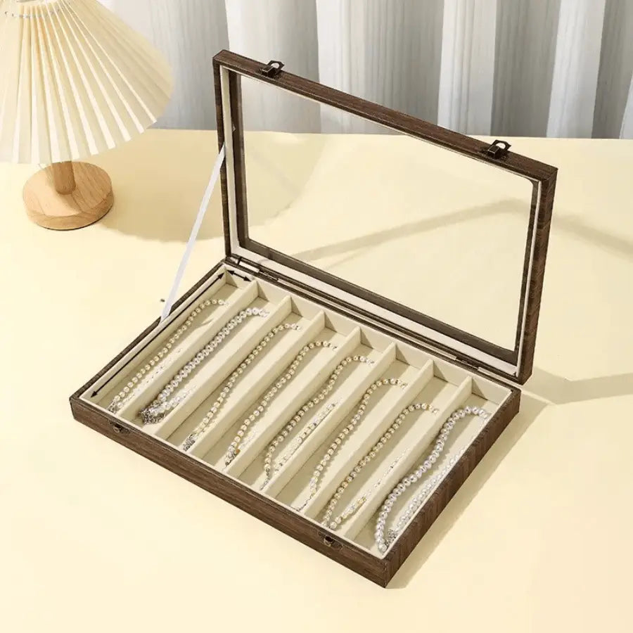 rangement pour bijoux bois noyer avec couvercle