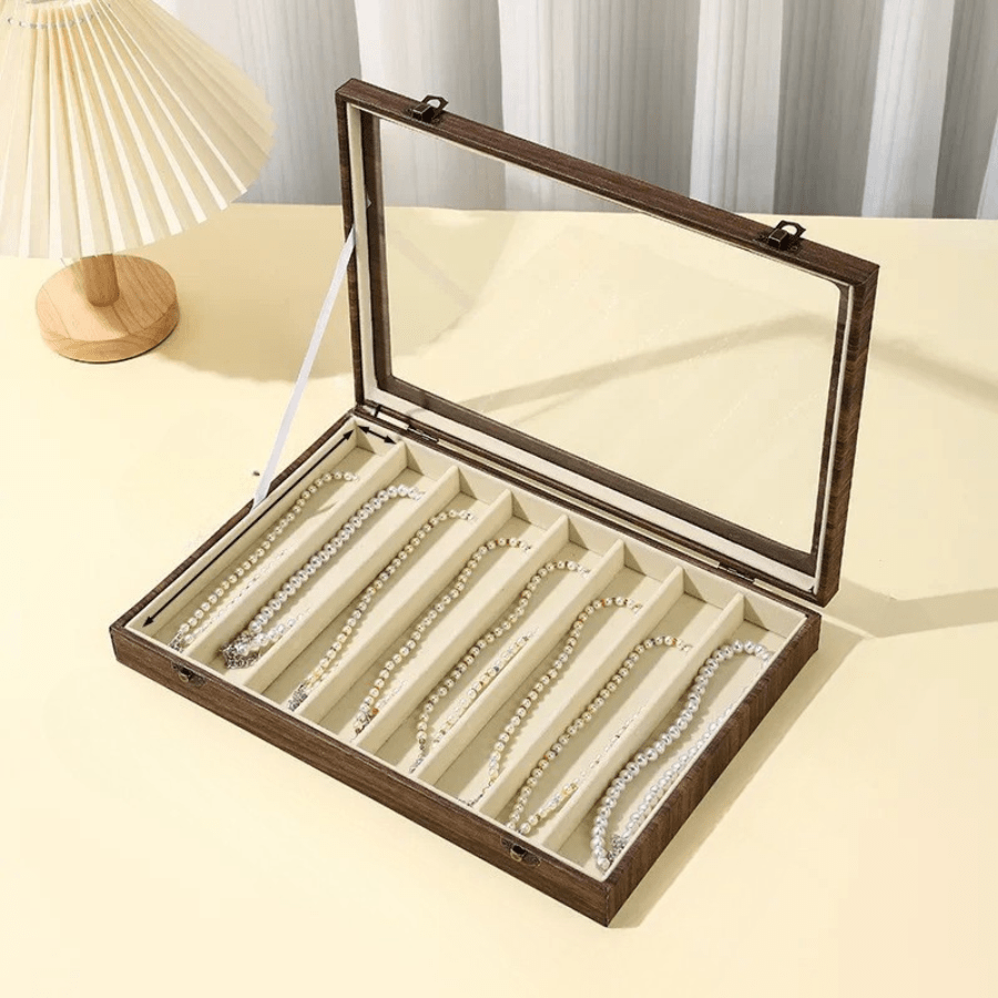 rangement pour bijoux bois noyer avec couvercle