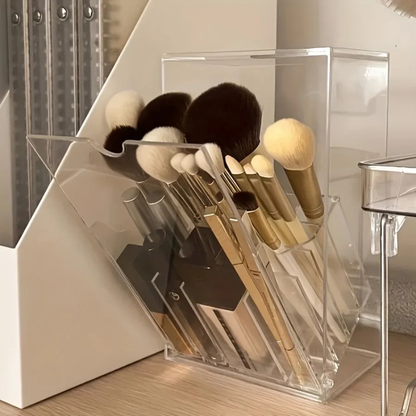 rangement pour pinceaux maquillage avec compartiments