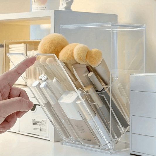 rangement pour pinceaux maquillage boite transparente